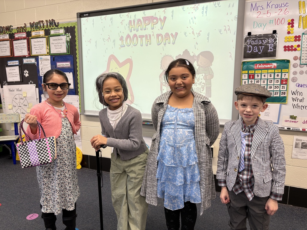 Students dressed as a centenarian.