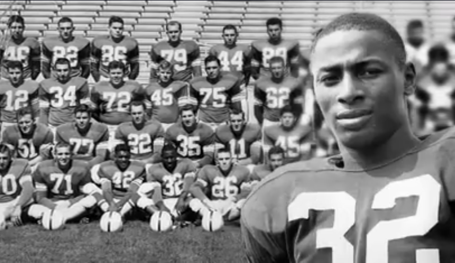 College photo of Charles Blockson playing football for Penn State University.