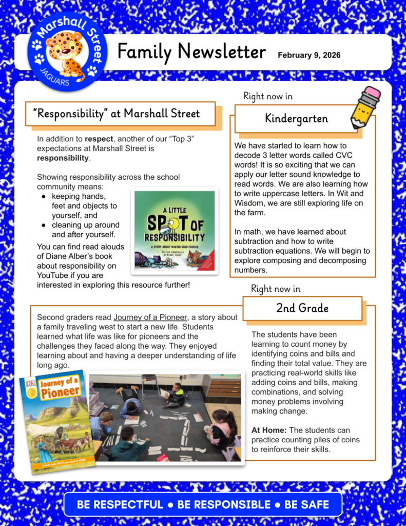 Family Newsletter, Page 1