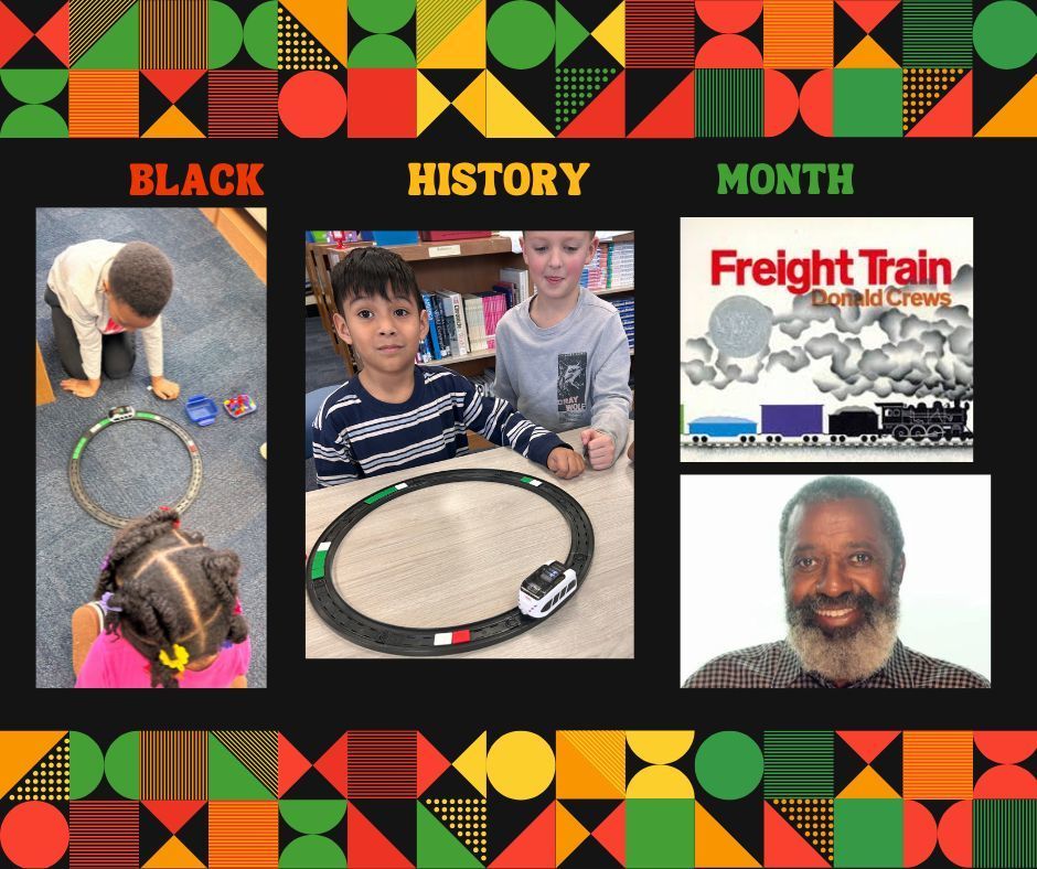 Collage of Black History activities in Library.