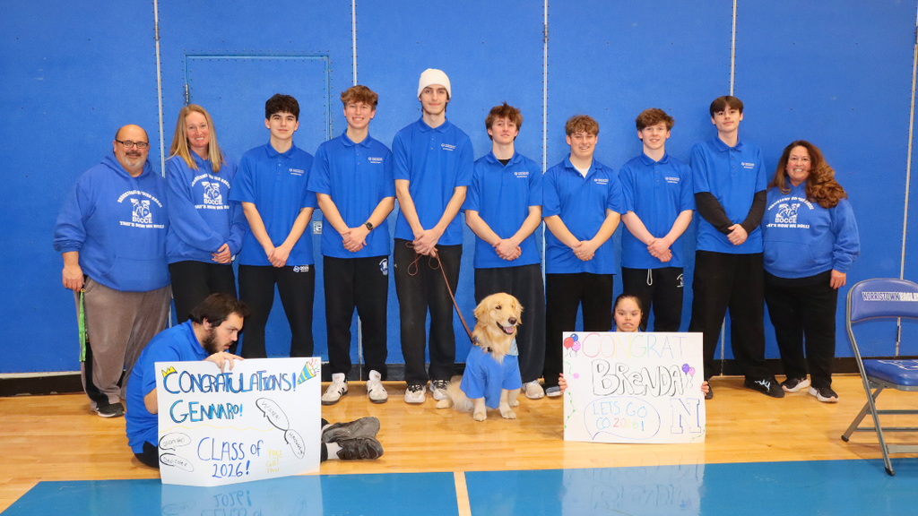 Unified Bocce Team Seniors standing with coaches.