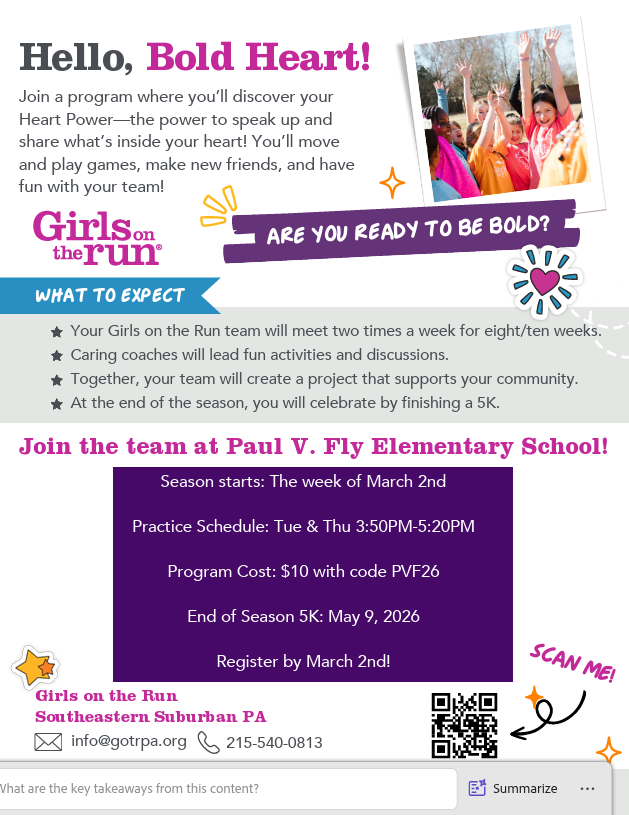 Girls on the Run flier (Spanish)