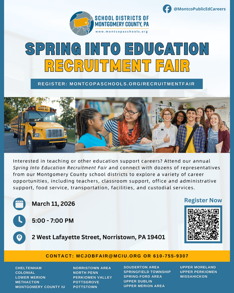 English "Spring Into Education Recruitment Fair" Flyer. Details in caption.