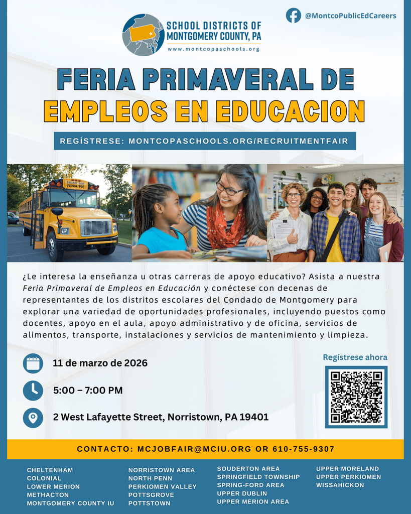 Spanish "Spring Into Education Recruitment Fair" Flyer. Details in caption.