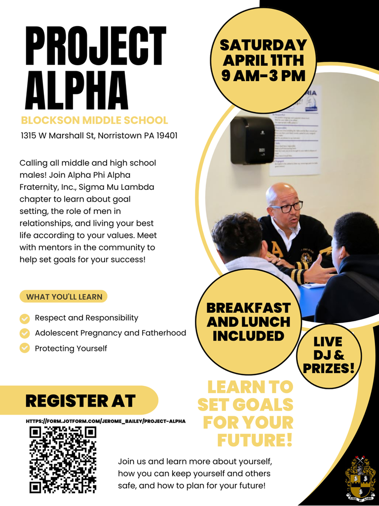 Project Alpha informational flyer. Details in caption.