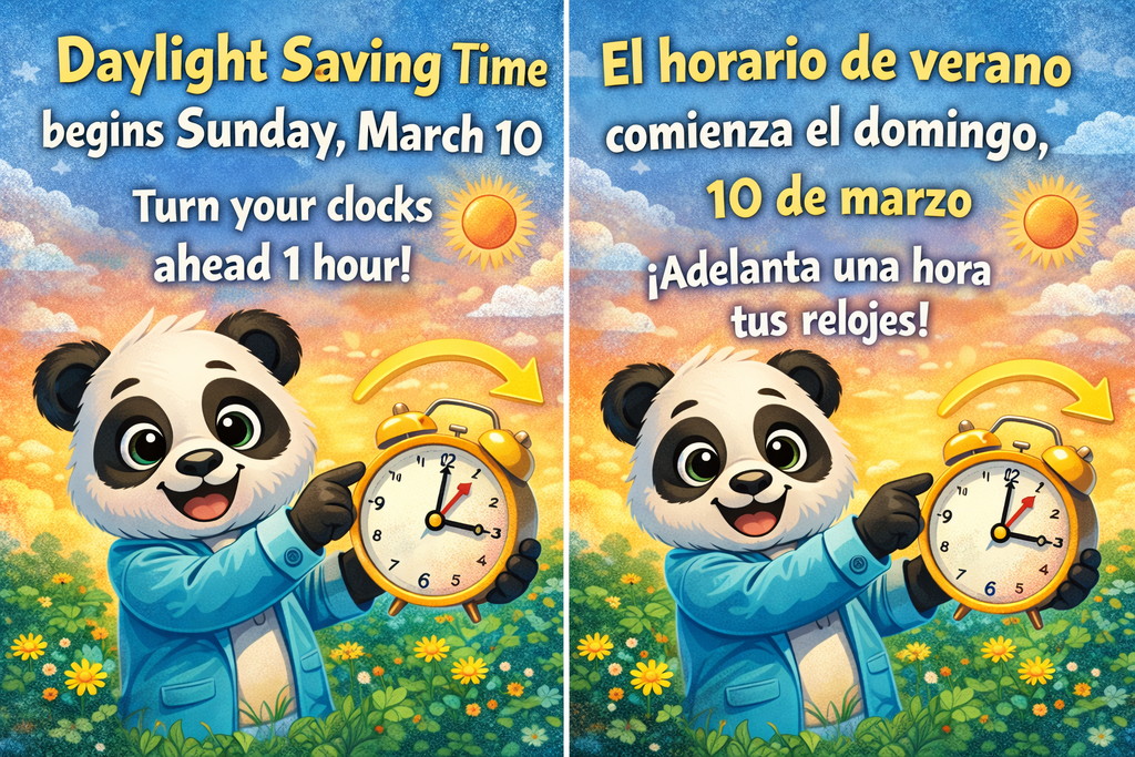 Daylight Savings begins March 10th.
