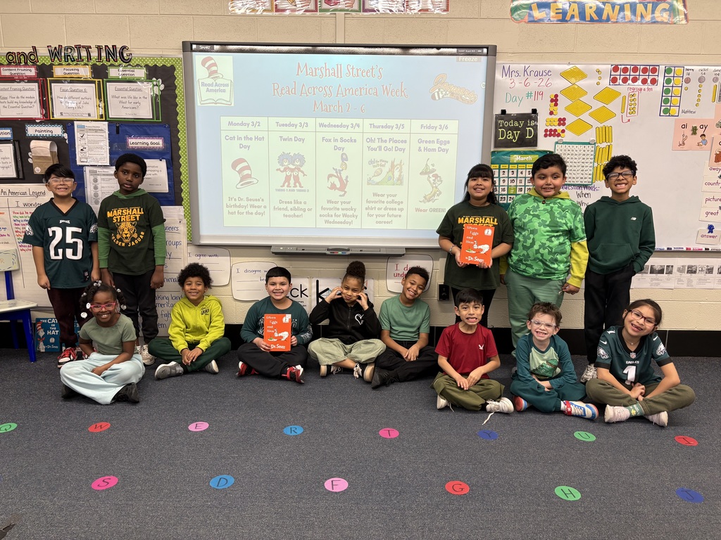 Students wear green for Green Eggs & Ham Day.