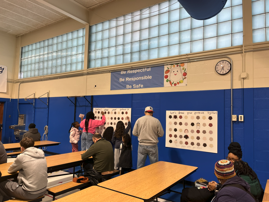 Families drawing self portraits