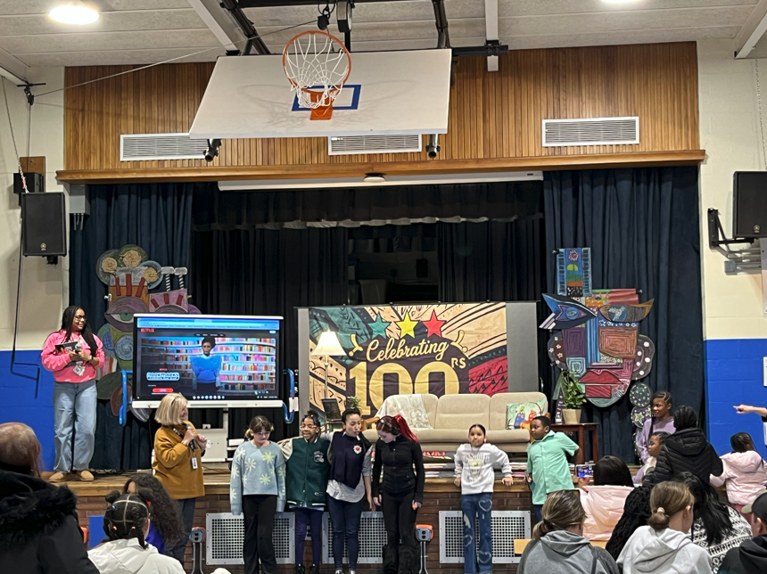 Students, staff, and families at the Black History Month Celebration