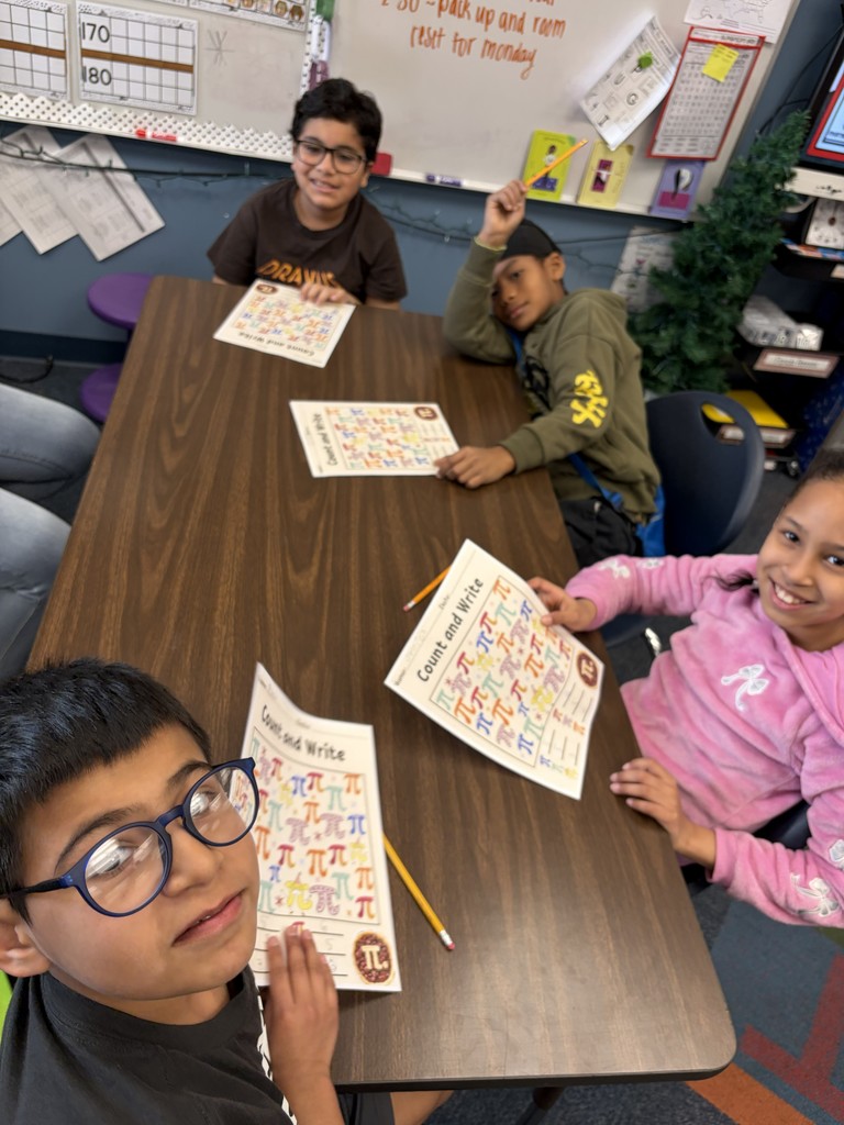 Pi day was celebrated in Ms. Pro's class today.