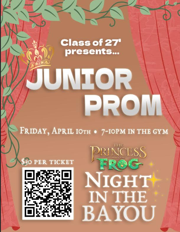 A flyer about the junior prom. Details in the caption