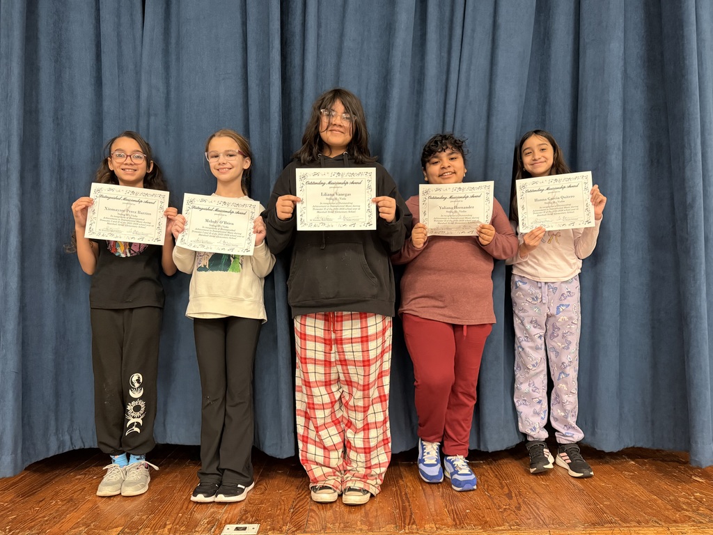 Instrumental students receive certificates for their significant achievement, responsibility, and practice! 