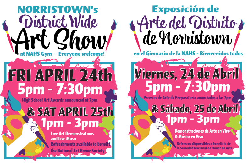 NASD Artshow flyer in English and Spanish