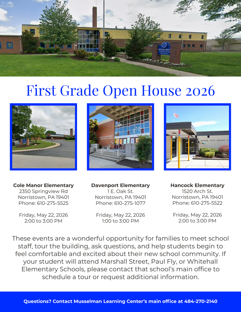 1st Grade Open House Flyer in English. Details in caption.