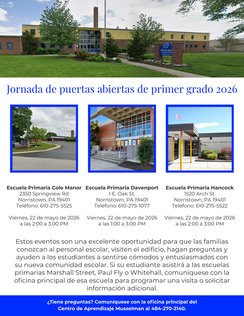 1st Grade Open House Flyer in Spanish. Details in caption.