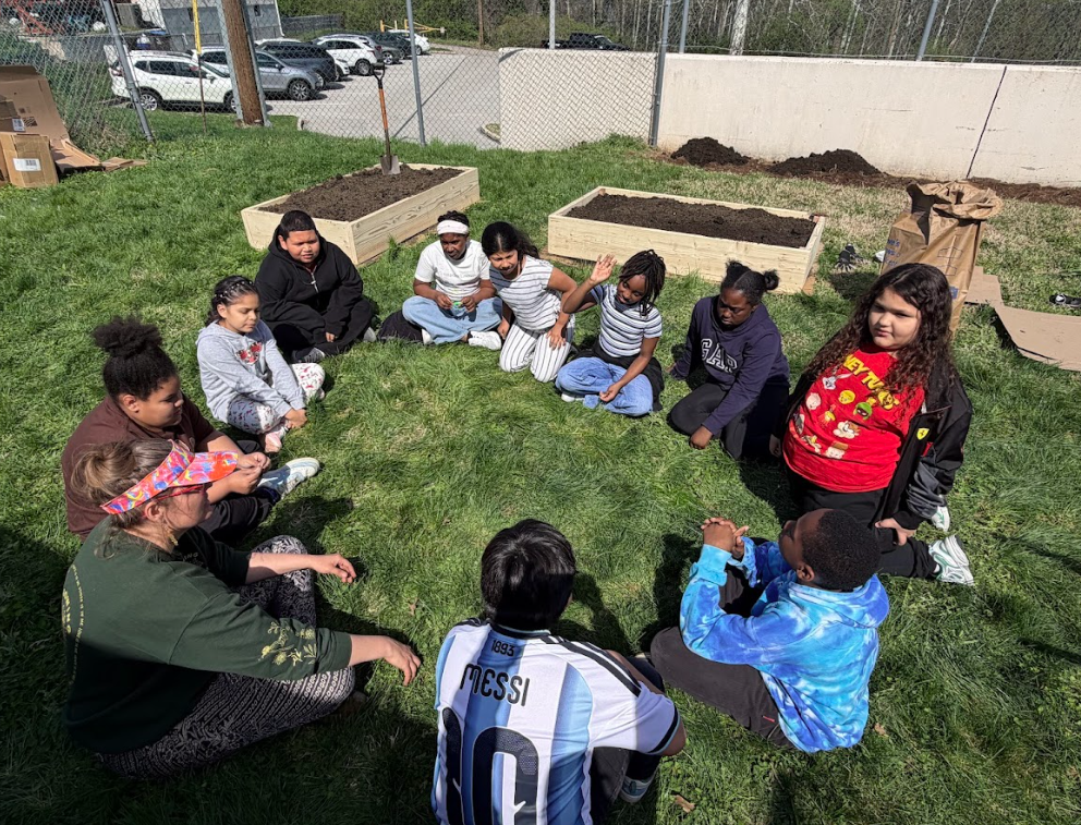 Students sitting in a circle having a conversation