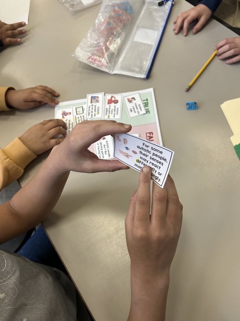 Third Grade students participated in an  “Unlocking Acceptance” activity in honor of Autism Acceptance Month. 