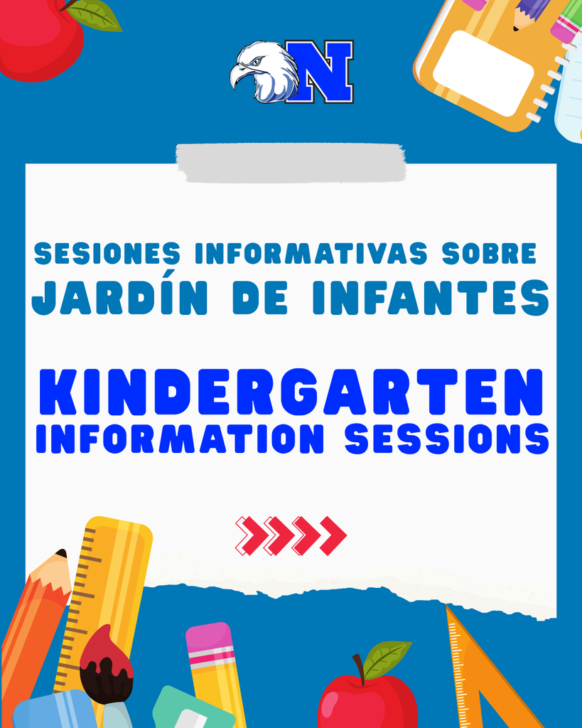 Bilingual Title Flyer for kindergarten information session. Details in caption. 