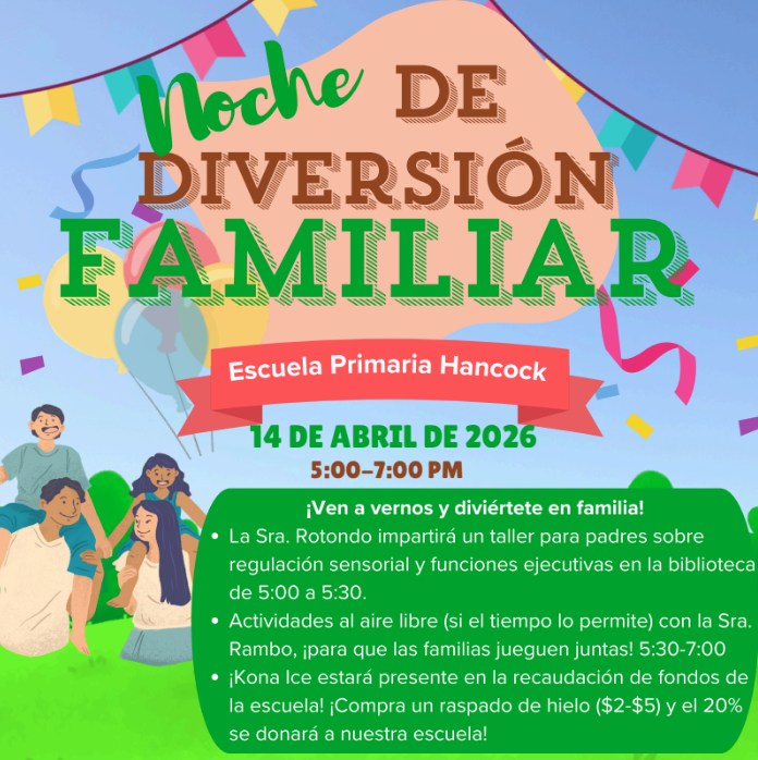 Family fun night flyer in Spanish