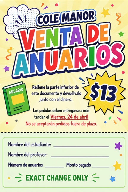 Yearbook Order Form Flyer