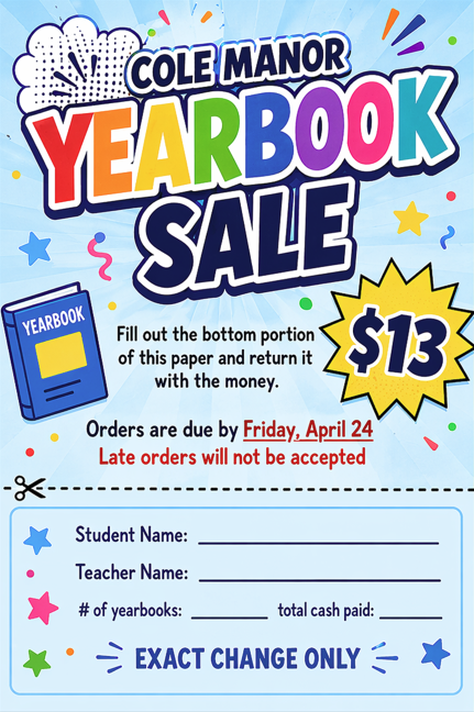 Yearbook Order Form Flyer