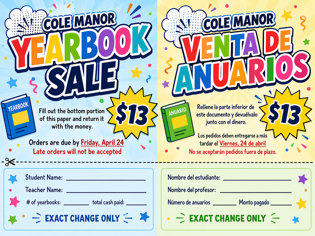 Yearbook Order Form Flyer