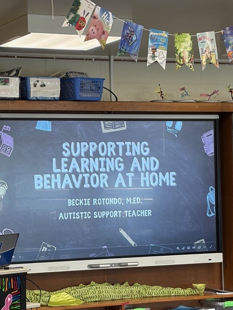 A slideshow titled "Supporting Learning and Behavior at Home"