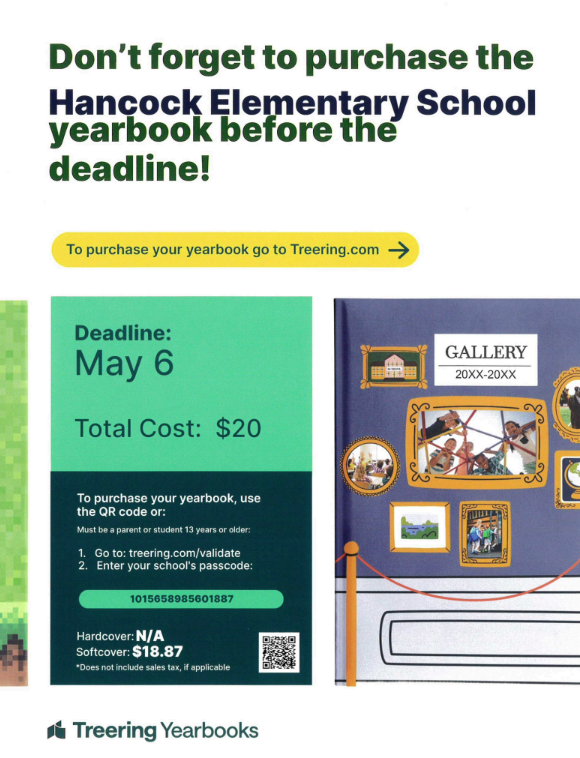 Flyer about the yearbook and how to order in English.