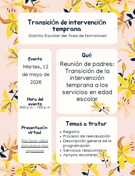 Early Intervention workshop flyer.