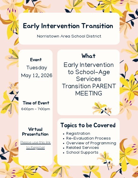 Early Intervention workshop flyer.