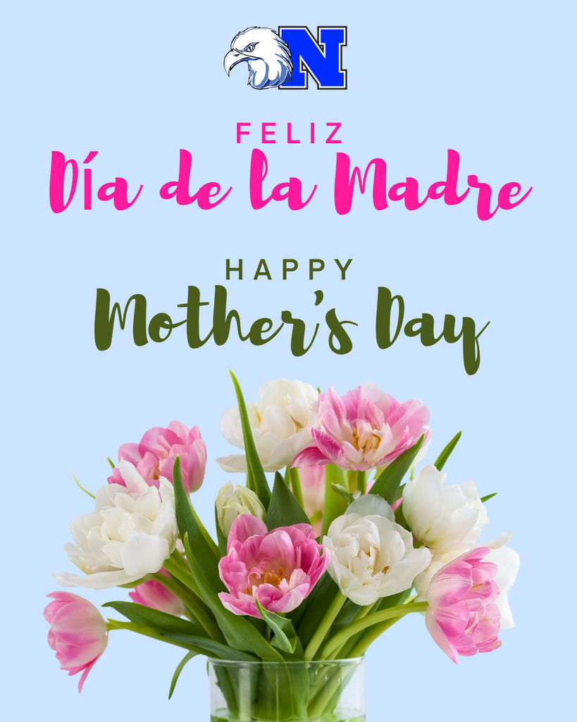 Vase of flowers with text "happy mother's day"