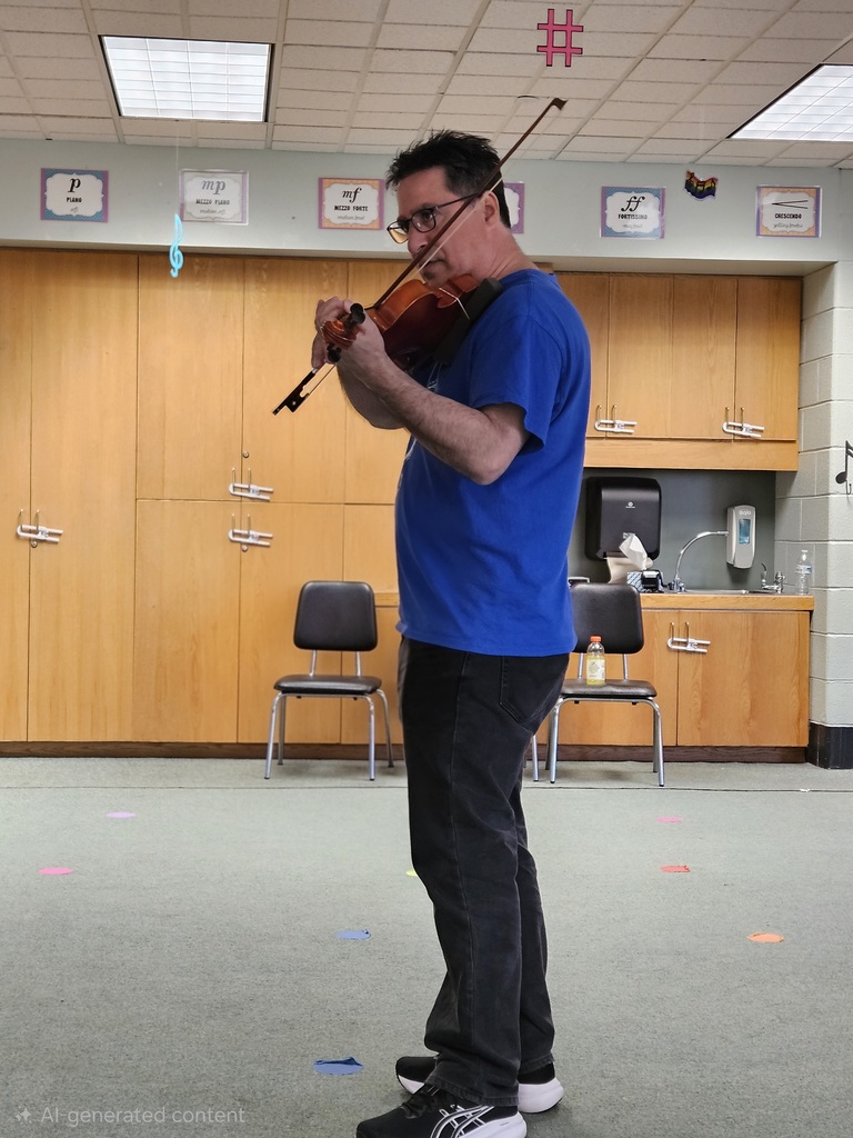 Mr. Patti demonstrating the violin.