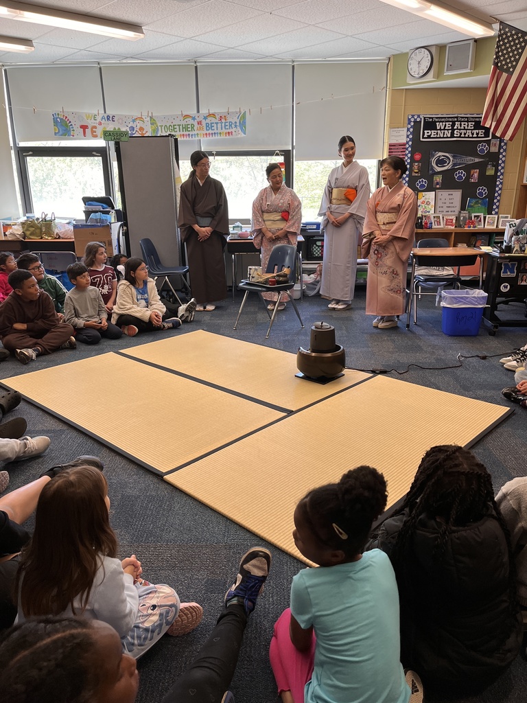 Third grade students at the tea ceremony.