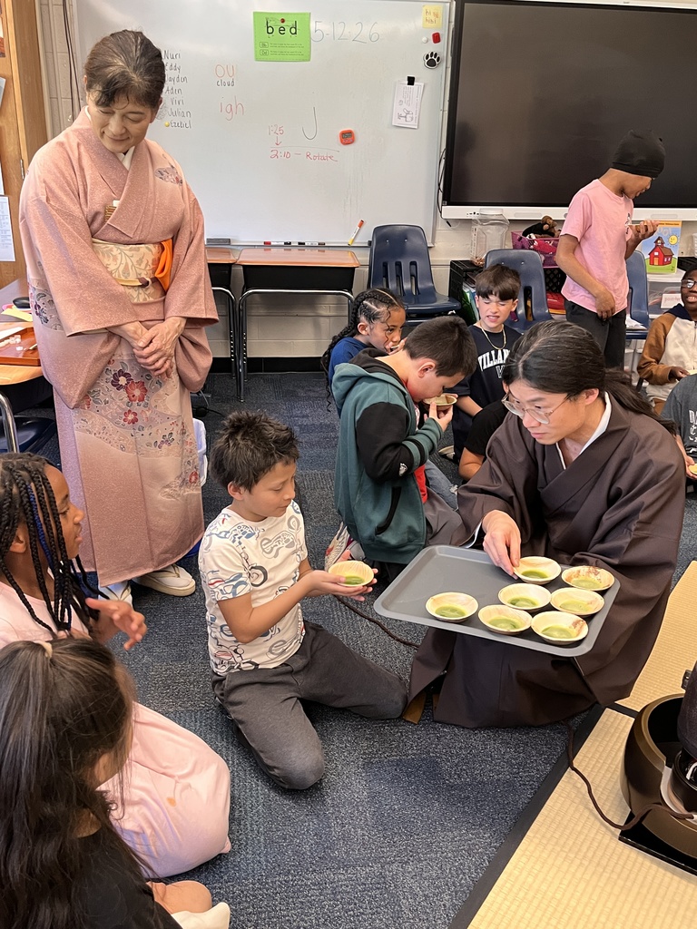Third grade students at the tea ceremony.