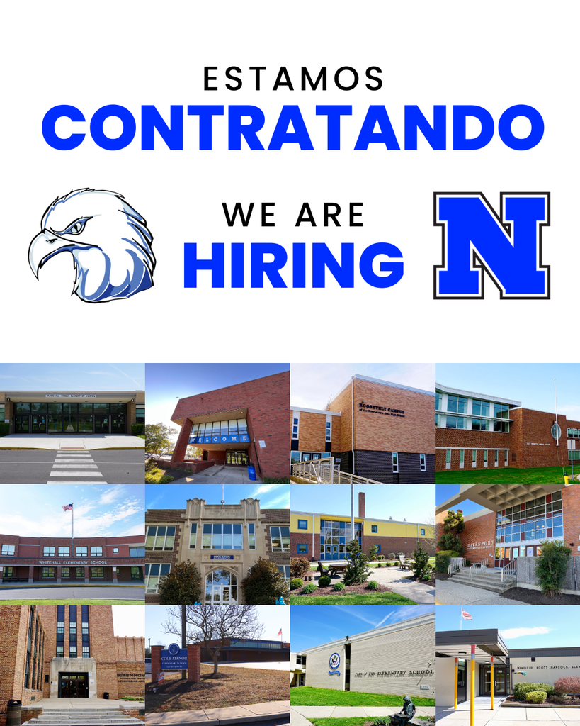 Collage of all 12 NASD school buildings with text above "We are hiring".