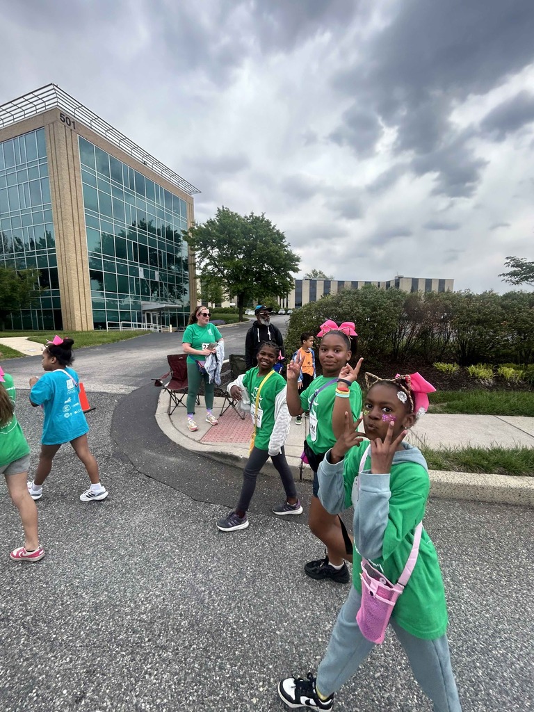 Students participate in a 5K run as part of the Girls on the Run program.