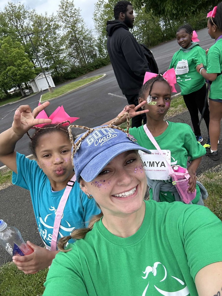 Students participate in a 5K run as part of the Girls on the Run program.