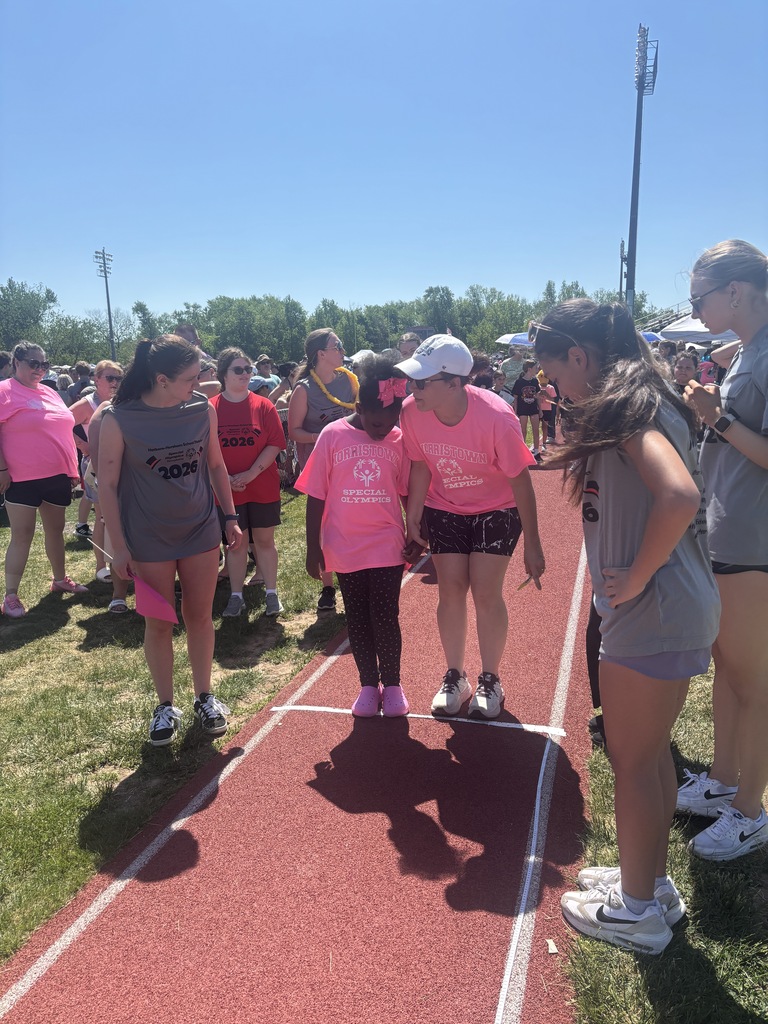 A student getting ready to participate at Special Olympics. 