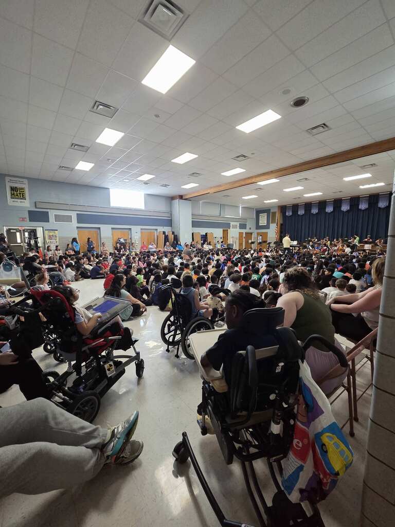 Marshall Street students and staff gather for the Spring Concert.