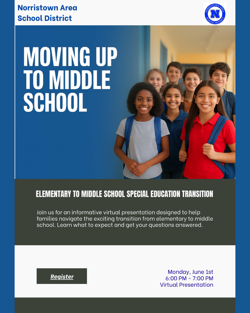 English Elementary to Middle School Transition Parent Information Session Flyer. Details in caption.