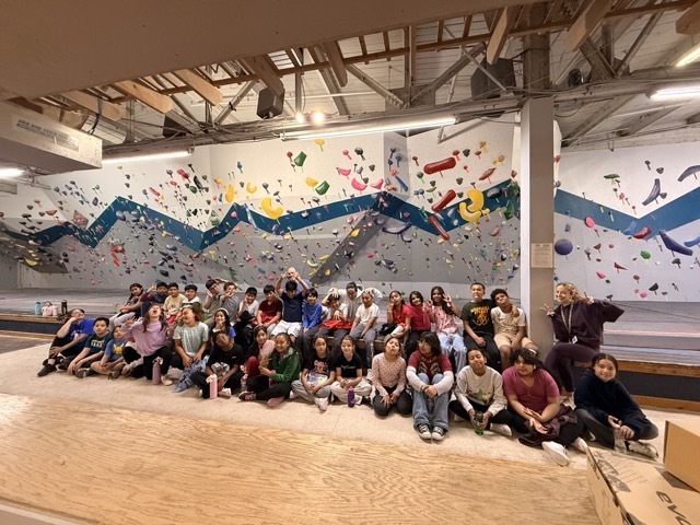 The special area team took 33 students from fourth grade to the Philadelphia Rock Gym.