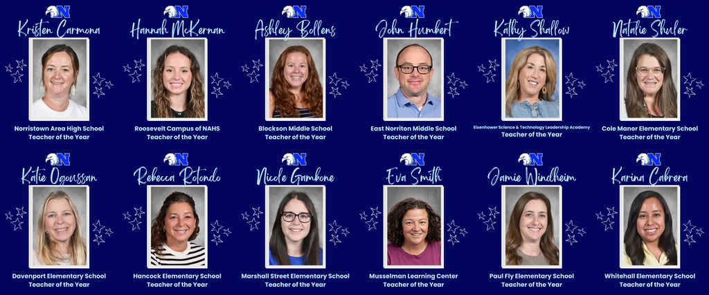 Collage of the 12 teachers of the year.