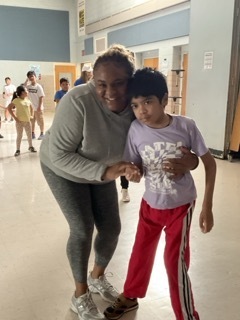 A student dances to fun music at Field Day.