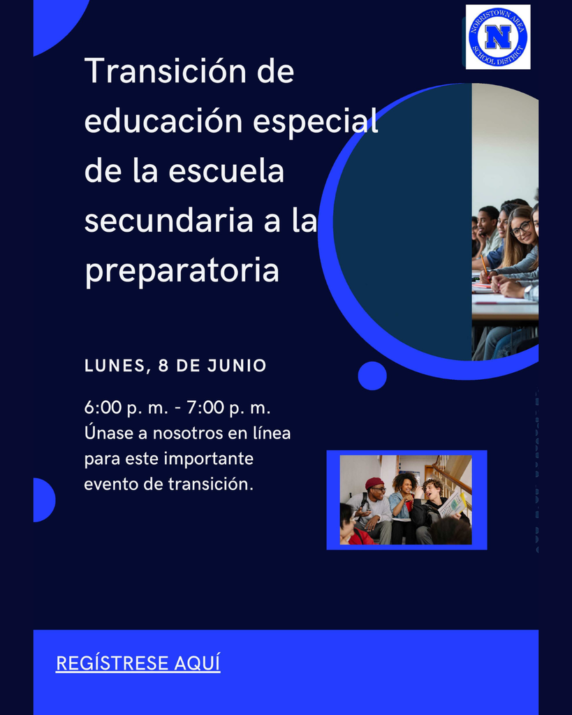 Spanish flyer for Special Education Transition Meeting. Details in caption.