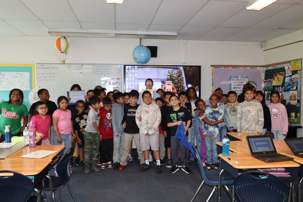 3rd Grade Students celebrating the Teacher of the Year 