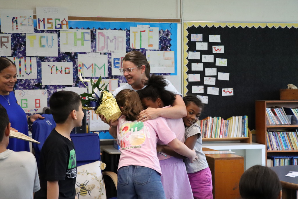 Mrs. Shuler being recognized as Teacher of the Year