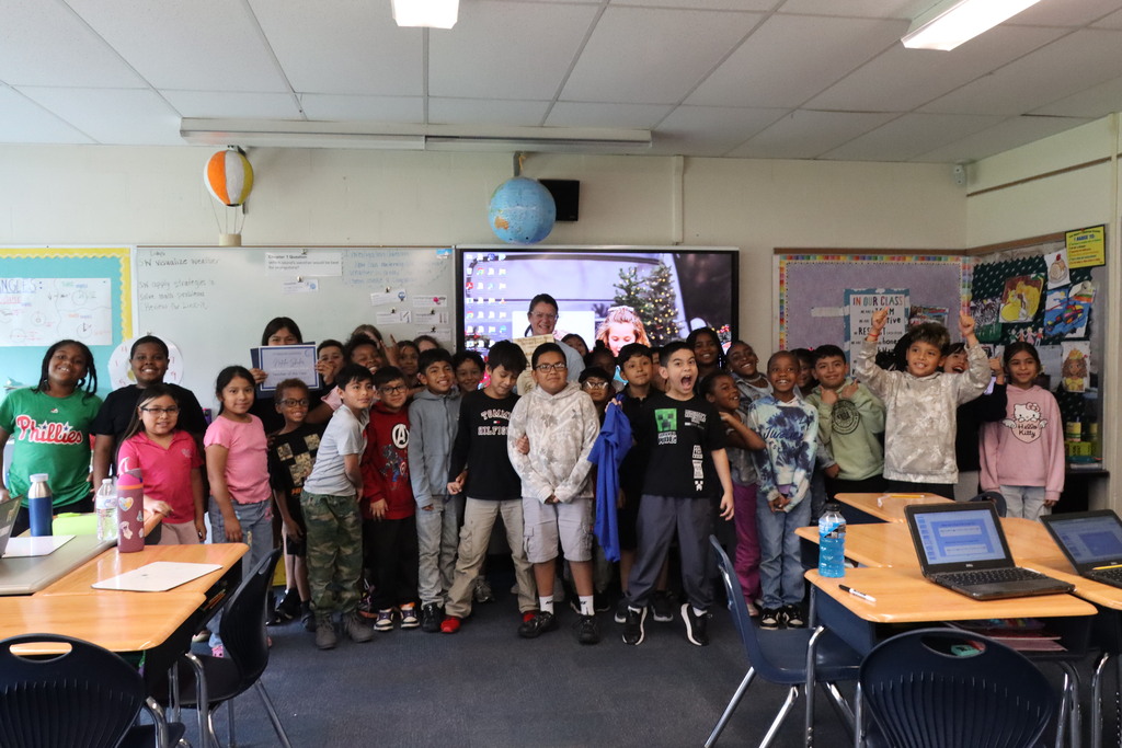 3rd Grade Students celebrating the Teacher of the Year 