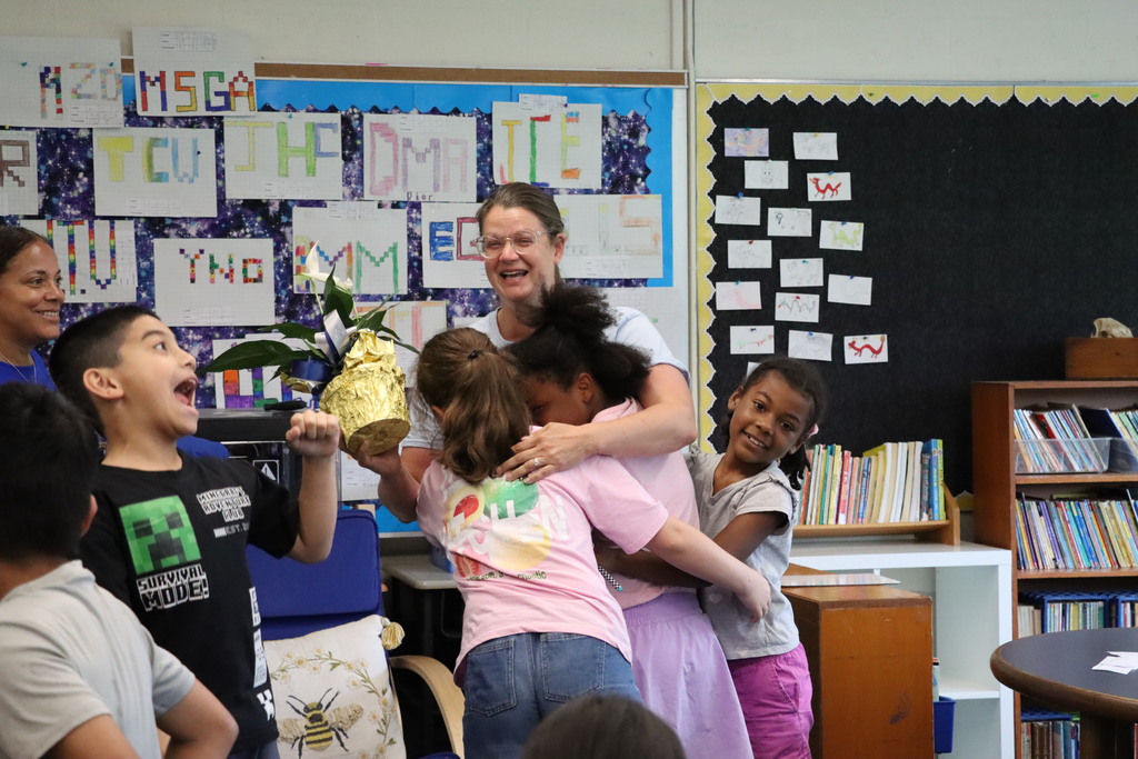 Mrs. Shuler being recognized as Teacher of the Year