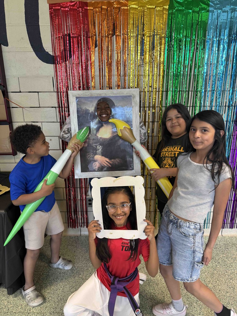 Students having fun at Marshall Street's annual Art Show.