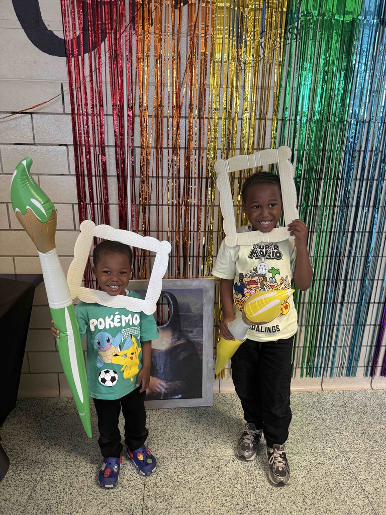 Students having fun at Marshall Street's annual Art Show.